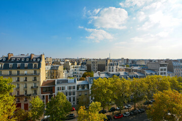 Paris seen from the 17th arrondissement in early autumn - obrazy, fototapety, plakaty