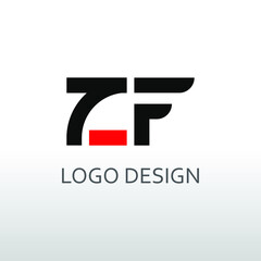 zf letter for simple logo design