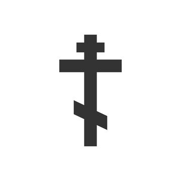 Christianity cross. Eastern Orthodox Church icon. Vector isolated