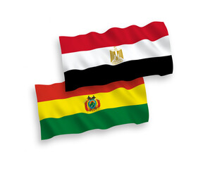 Flags of Bolivia and Egypt on a white background