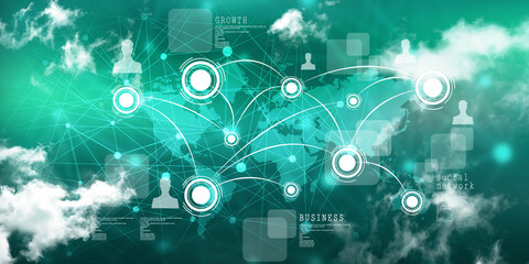 2d illustration Business Network concept
