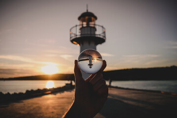 lighthouse at sunset