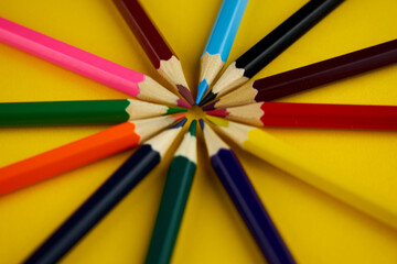 Naklejka premium A set of colors pencils