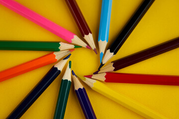 A set of colors pencils