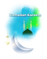 vector illustration of greeting for holy Islamic month Ramadan Kareem