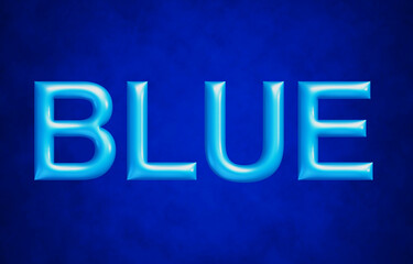 Blue, 3d rendering of word, fresh water, creative alphabet