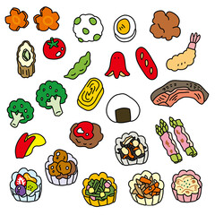お弁当のおかずイラストセット
