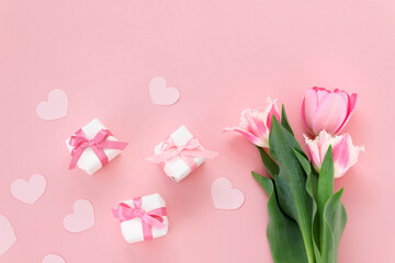 ピンクのチューリップ　バレンタイン　母の日