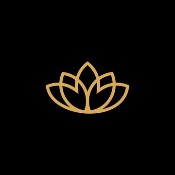 Lotus flower Luxury Logo vector