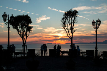 a sunset between Capri and the Amalfi coast 