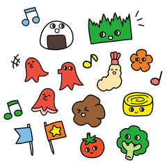 お弁当キャラクターアイコンセット