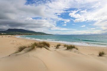 The empty beautiful dunes near Baelo Claudia near Tarifa, Spain, during quarantine because of COVID-19
