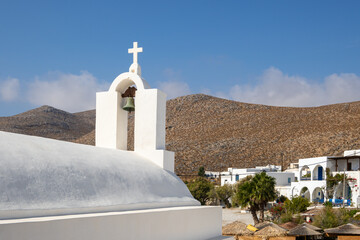 Fototapeta premium Agios Artemios church in the port of Karavostasi on the island of Folegandros. Cyclades, Greece