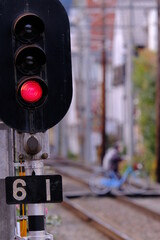 嵐電線路赤信号時
