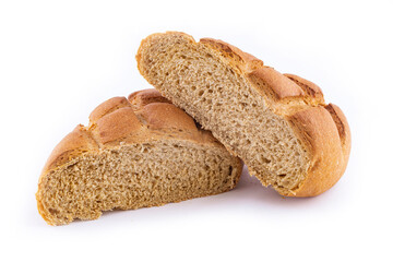 Bread made from barley malt isolated on white background