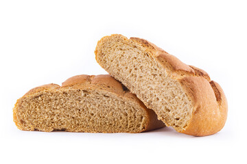 Bread made from barley malt isolated on white background