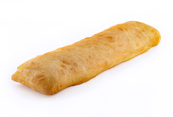 Italian ciabatta bread isolated on white background