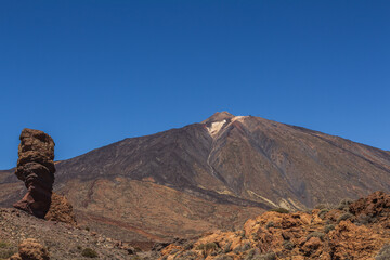 Teide National Park from Tenerife. A beautiful arid travel destination with volcanic lava landscape made by Teide volcano