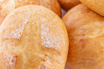 Closeup of bread rolls, fresh and crispy