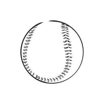 recommend clip art: Ball for baseballl hand drawn sketch isolated on white background. Sport items elements in sketch style, vector illustration. ,