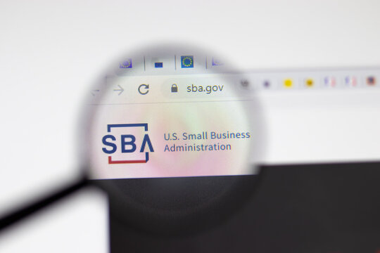Los Angeles, USA - 1 February 2021: US Small Business Administration SBA website page. Sba.gov logo on display screen, Illustrative Editorial.