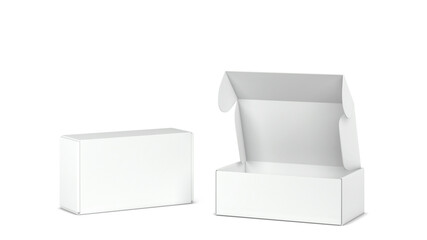 Blank tuck in flap packaging box mockup