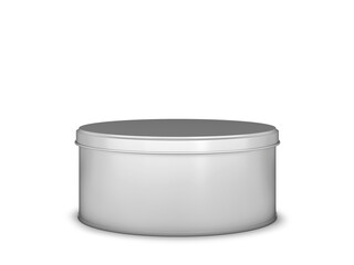 Blank tin can metal container for food or cosmetic