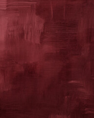 Maroon or rosewood with burgundy shades. Abstract art background. Acrylic paint with large brush strokes in marsala, dark red color. Textured surface template for banner, poster. Vertical illustration - obrazy, fototapety, plakaty