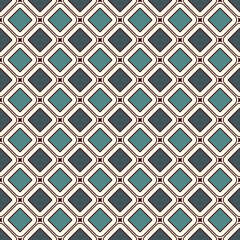 Contemporary geometric pattern. Repeated squares, diamonds motif. Simple ornament. Modern abstract background. Seamless surface design. Geo wallpaper. Digital paper, textile print. Vector art