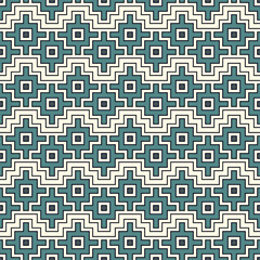 Chakana inca crosses seamless pattern. Ethnic embroidery print. Ornamental folk wallpaper. Native american ornament