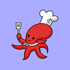 Cute sea animal in a chef costume