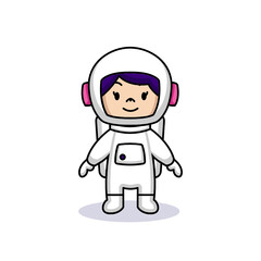 Obraz na płótnie Canvas A cute little girl in an astronaut costume