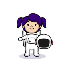 A cute little girl in an astronaut costume