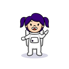 A cute little girl in an astronaut costume