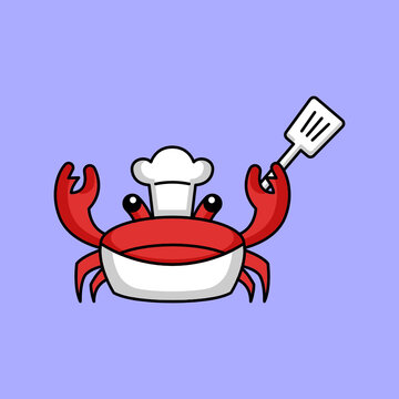 Cute sea animal in a chef costume