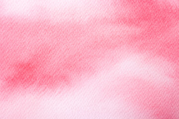 Red or pink watercolor background. Aquarelle hand painted texture paper. Drawing concept