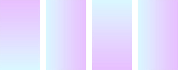 Colourful instagram stories gradient template. Beautiful bright vector wallpaper set  in pastel colours. Trendy colorful gradient background for your stories.