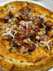 pizza with mushrooms