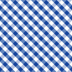 Gingham blue checkered seamless pattern. Plaid repeat design background. EPS10 vector illustration, CMYK redy to print.