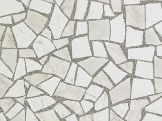Broken tiles mosaic seamless pattern. Cream and Brown the tile wall high resolution real photo or brick seamless and texture interior background.
