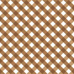 Gingham brown checkered seamless pattern. Plaid repeat design background. EPS10 vector illustration, CMYK redy to print.