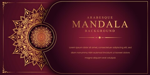 Luxury mandala background with golden arabesque pattern Arabic Islamic east style. Decorative mandala for print, poster, cover, brochure, flyer, banner.