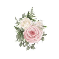 bouquet of pink and white roses