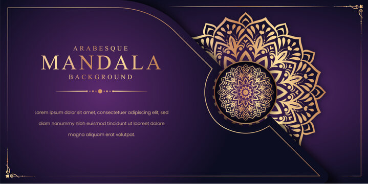 Luxury mandala background with golden arabesque pattern Arabic Islamic east style. Decorative mandala for print, poster, cover, brochure, flyer, banner.