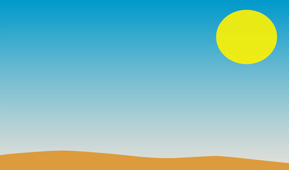 Fototapeta na wymiar Sunny desert background with blue sky 