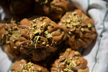 Kanelbullar buns pastry in a basket
