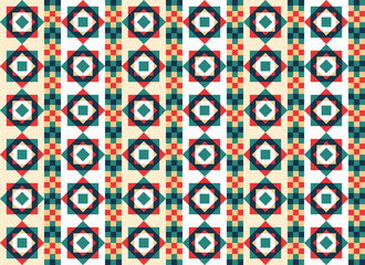 Vector of fabric pattern with Thai modern style or geometry and daimond shape.