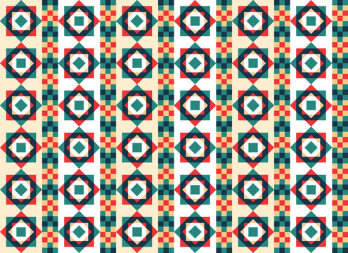 Vector of fabric pattern with Thai modern style or geometry and daimond shape.