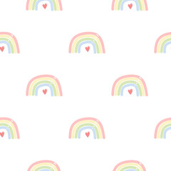 Rainbow seamless pattern. Vector colorful illustration. 