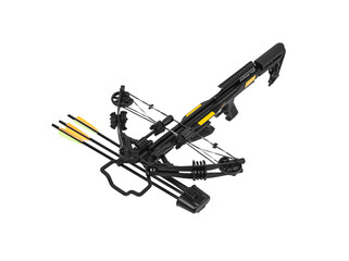 Modern crossbow isolate on a white back. Quiet weapon for hunting and sports.